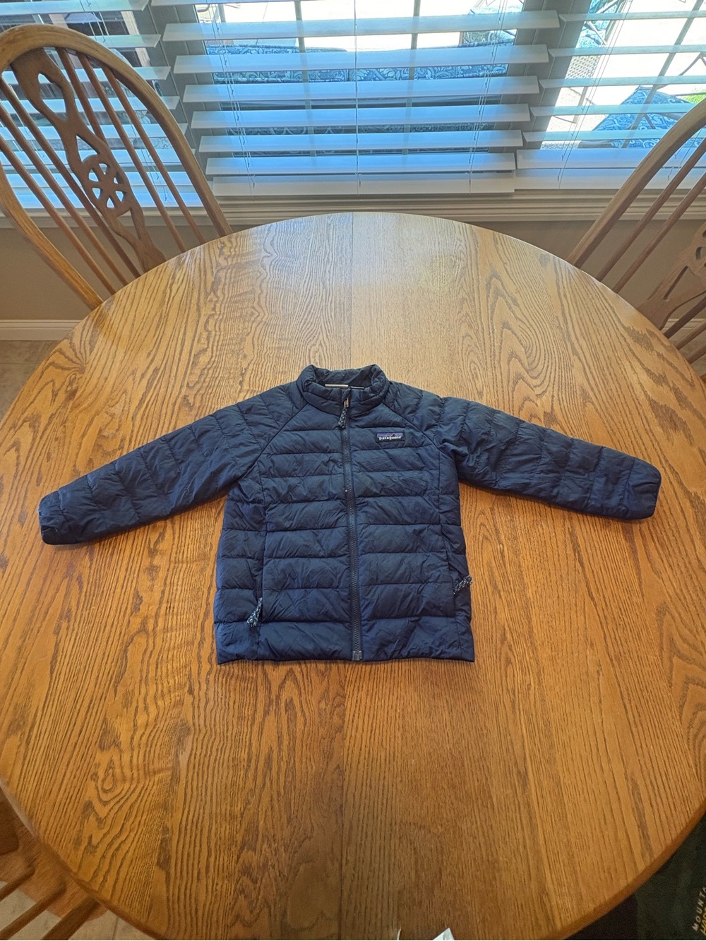 Patagonia Kids Toddler Light Puffer Down Sweater Jacket Navy Boys 4T Play Cond